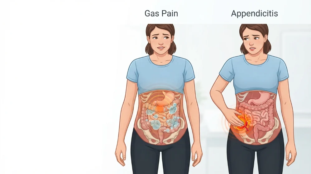 appendicitis or gas